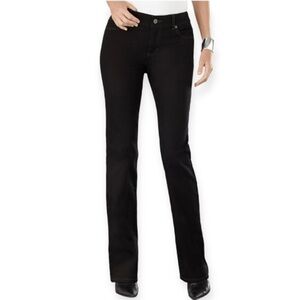 Chico’s 10 Short (1.5 Short) Platinum Mid Rise Black Boot Cut Stretch Jeans